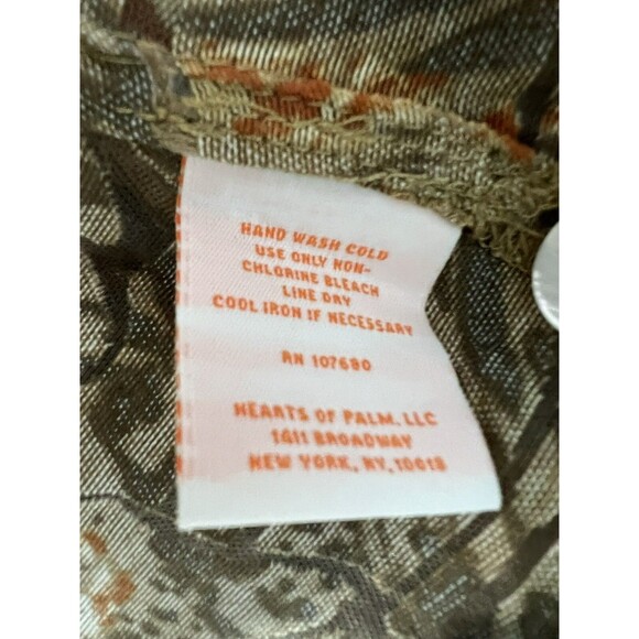 Hearts of Palm Blouse Size 14 Animal Print Semi-Sheer Collared Button-Down NEW - Picture 13 of 13
